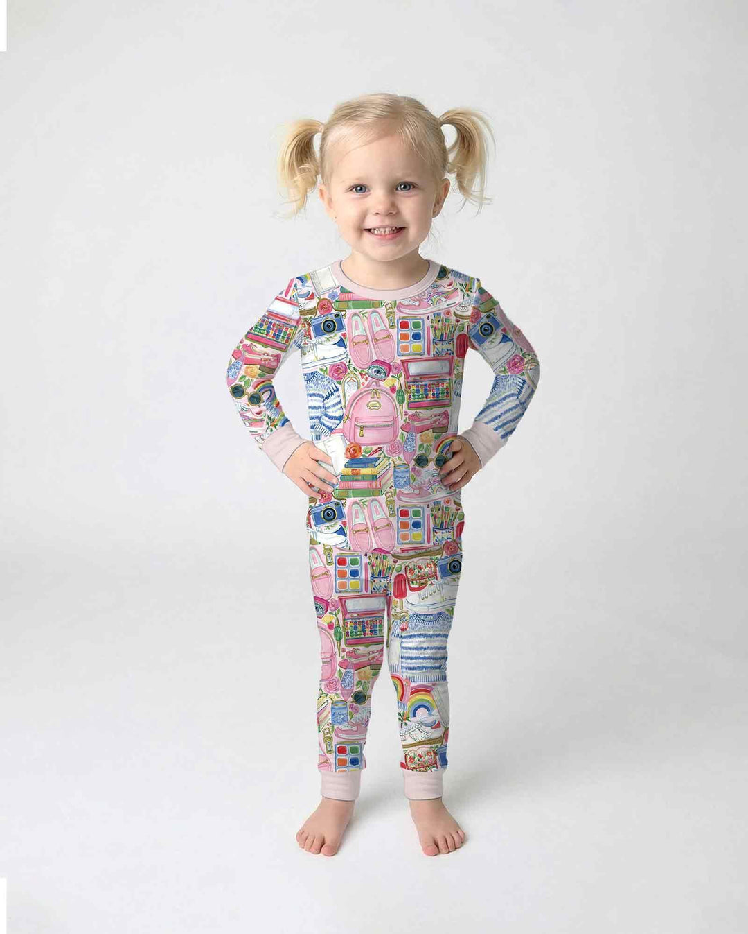 Sweet School Adventure Bamboo Two Piece Long Sleeve Pajama Set