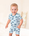 Template Zweiteiliges Pyjama-Set mit kurzen Ärmeln und Shorts