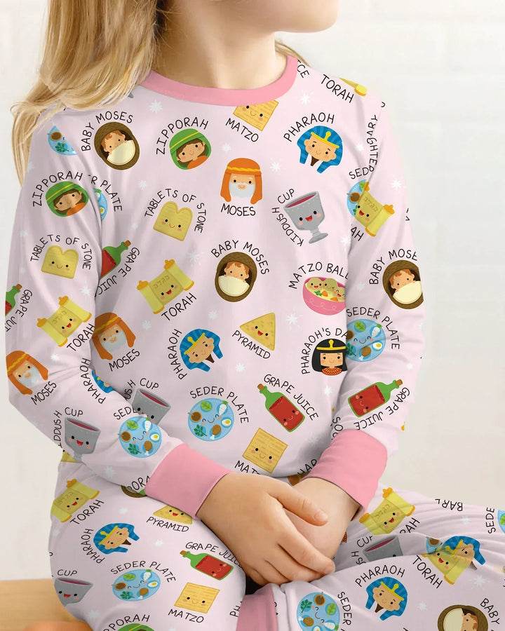 Zweiteiliges Langarm-Pyjama-Set mit Sommerfrüchten