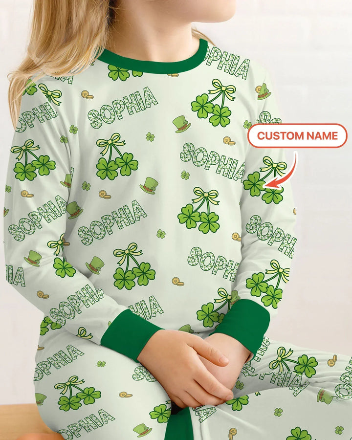 Zweiteiliges Langarm-Pyjama-Set mit Sommerfrüchten