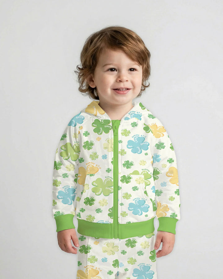 Kleeblätter-Druck St. Patrick's Day Bambus-Kapuzenjacke mit Reißverschluss