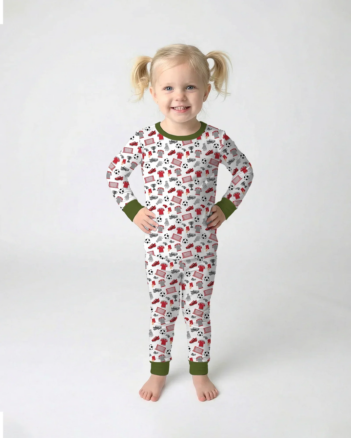 Zweiteiliges Langarm-Pyjama-Set mit Sommerfrüchten