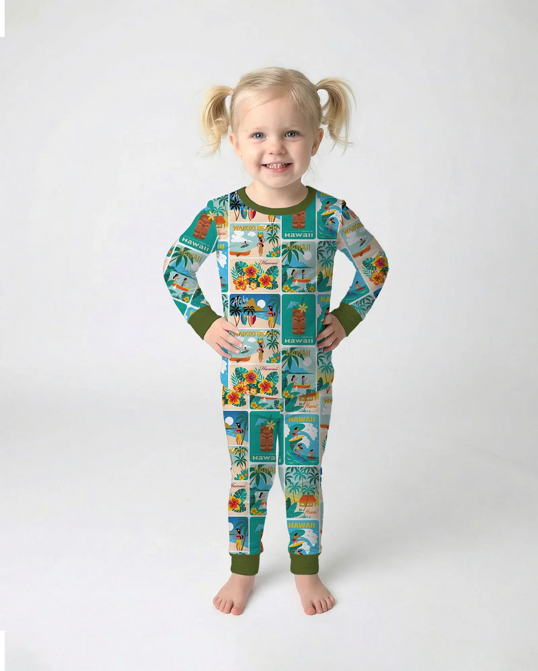 Zweiteiliges Langarm-Pyjama-Set mit Sommerfrüchten
