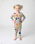 Zweiteiliges Langarm-Pyjama-Set mit Sommerfrüchten