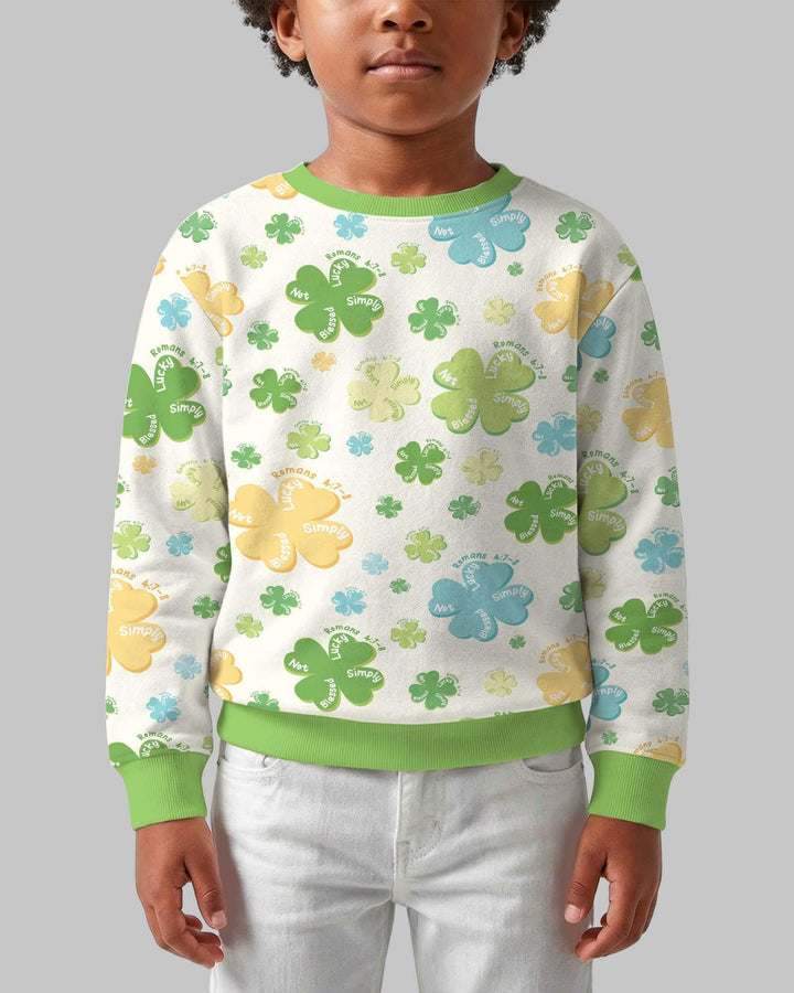 Kleeblatt-Print St. Patrick's Day Bambus-Rundhalsshirt