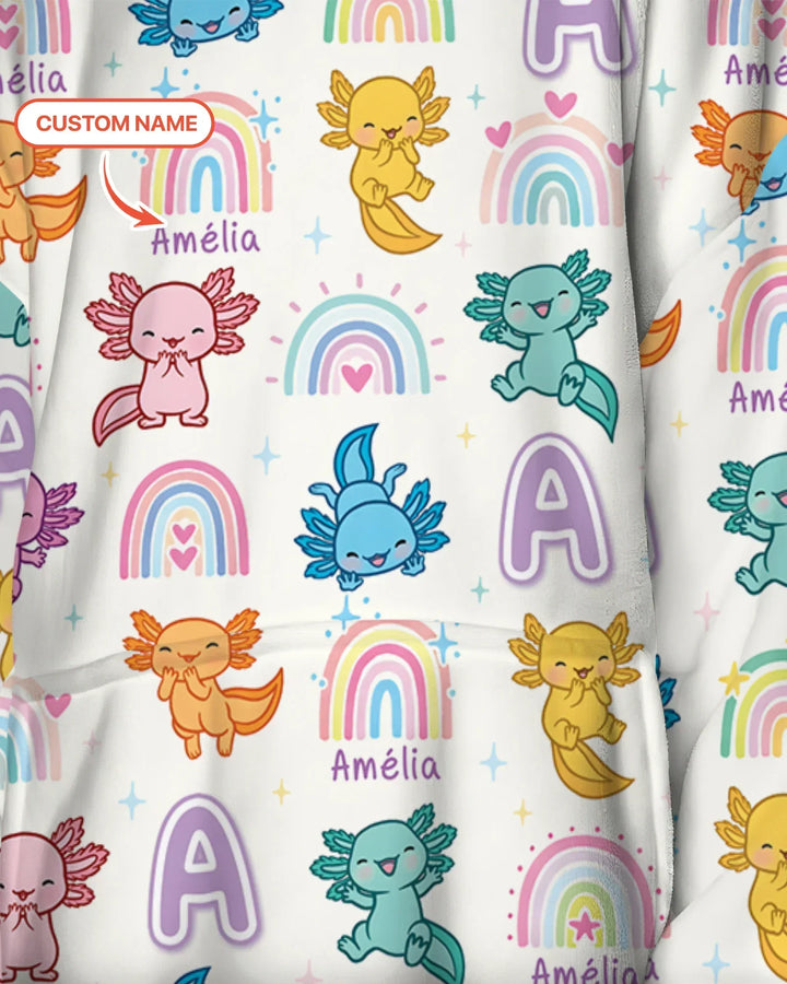 Axololt Custom Name Bamboo Blanket Hoodie