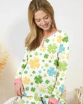 Shamrocks Print St. Patrick's Day Bamboo Women Pajama Set