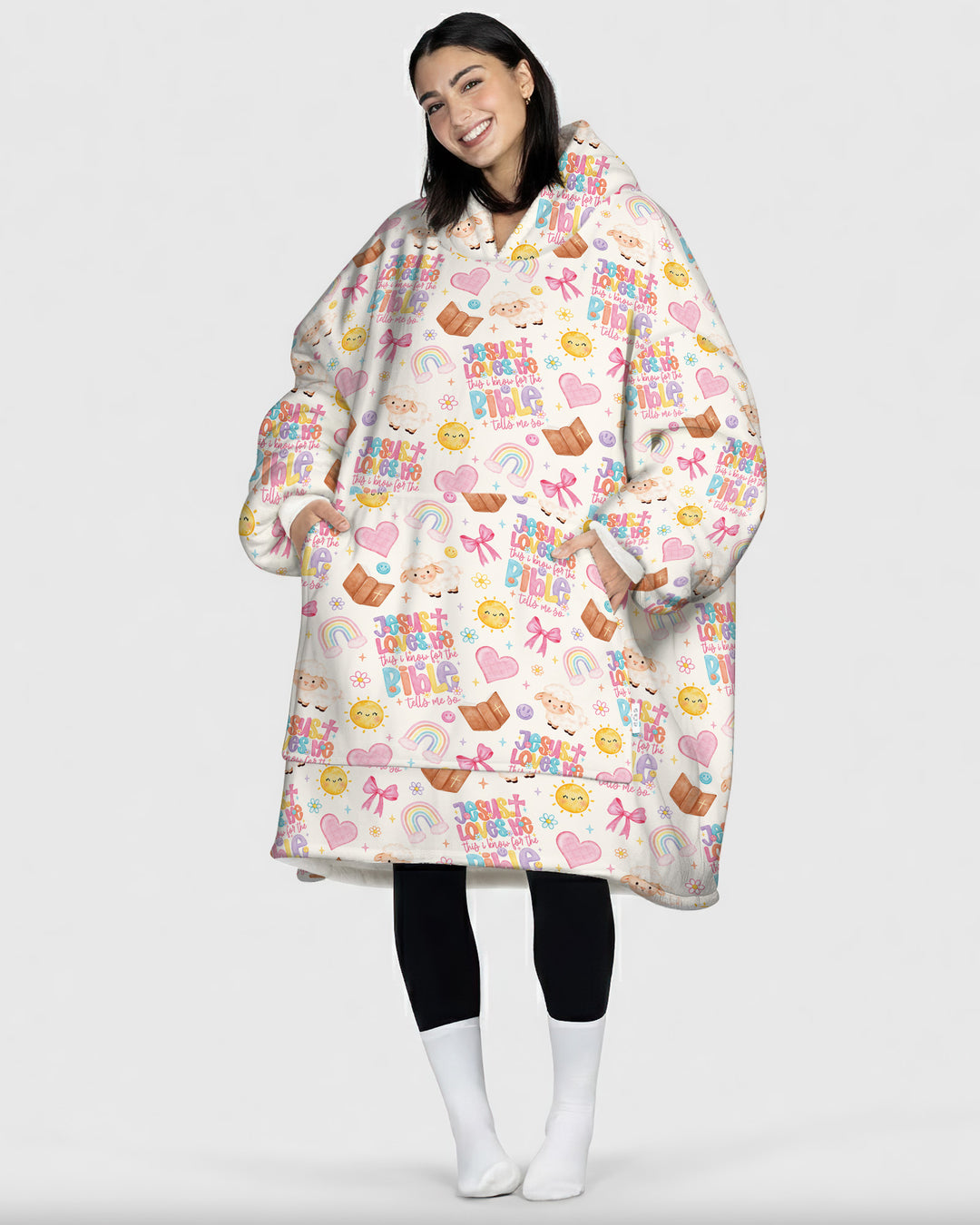 Jesus Loves Me This I Know Bamboo Blanket Hoodie