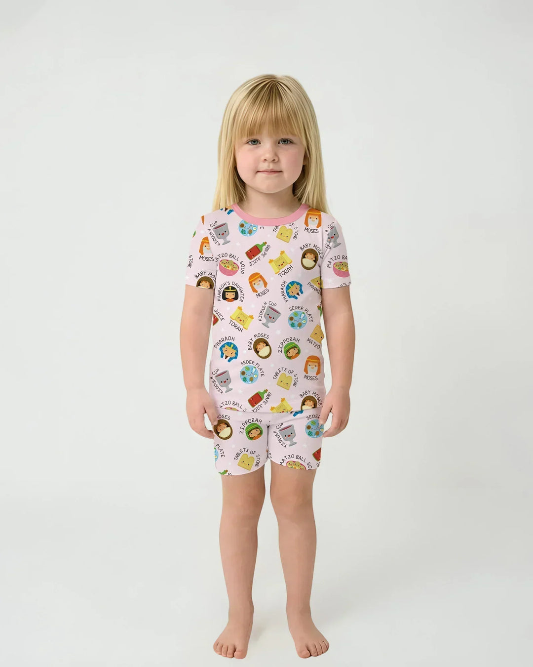 Template Zweiteiliges Pyjama-Set mit kurzen Ärmeln und Shorts