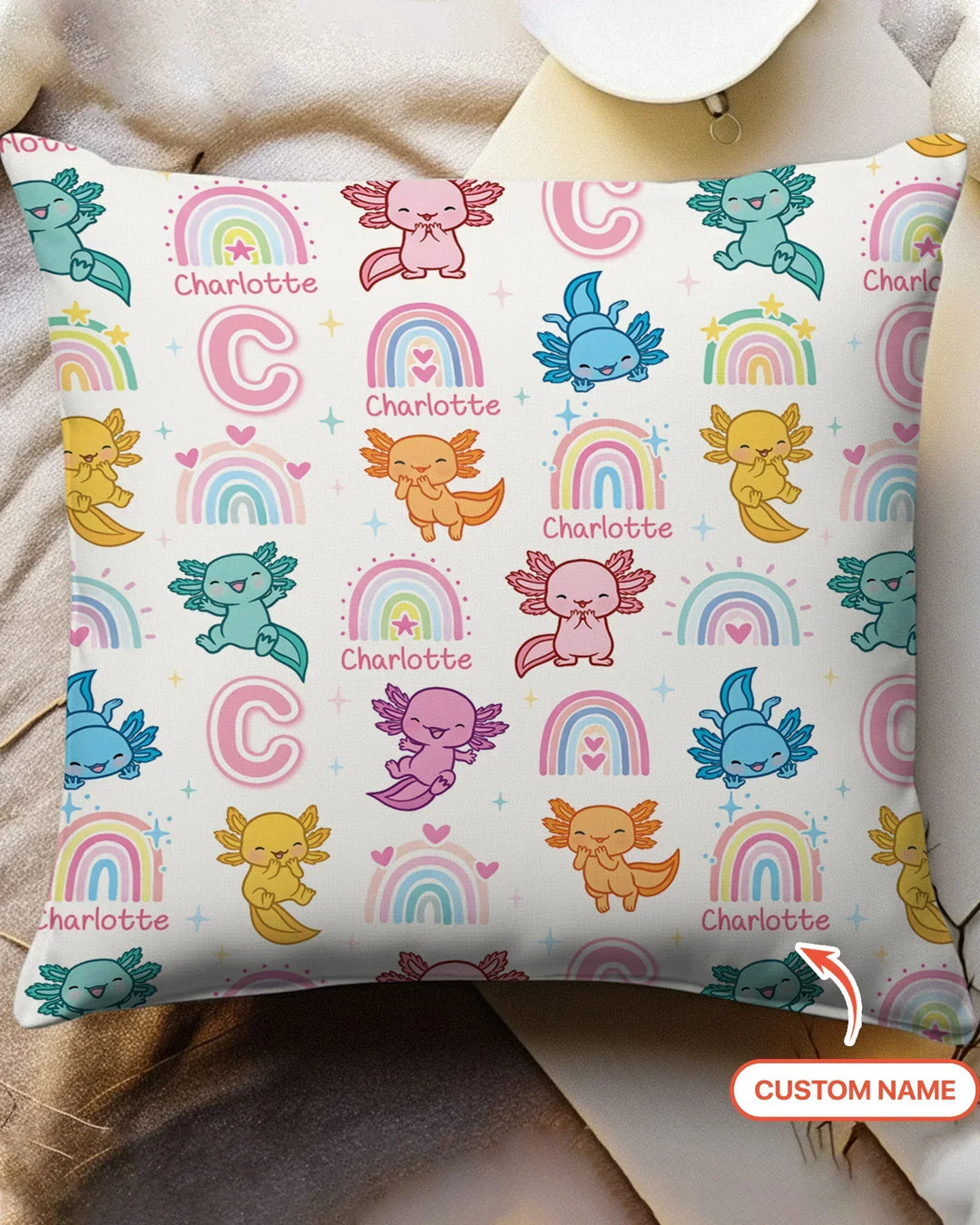 Axololt Custom Name Bamboo Pillow Case