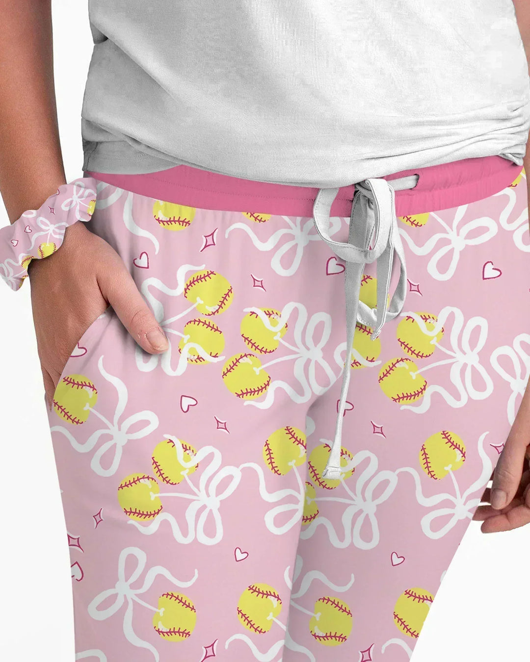 Softball Kirsche Mama und Mädchen passendes Bambus Damen Pyjama-Set