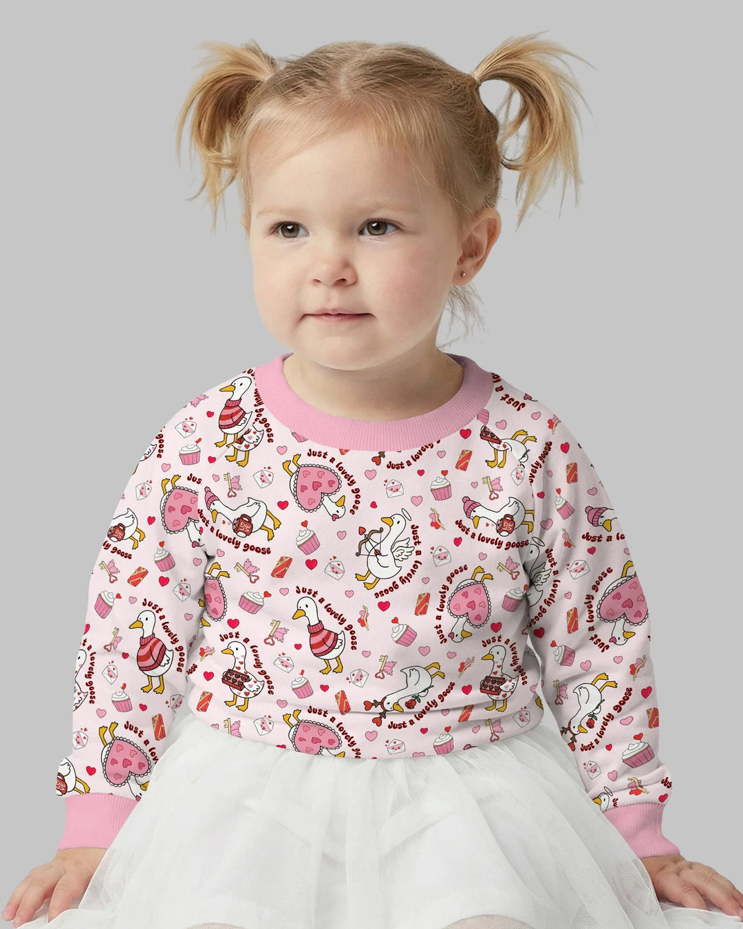 Valentins-Gans-Bambus-Rundhals-Sweatshirt
