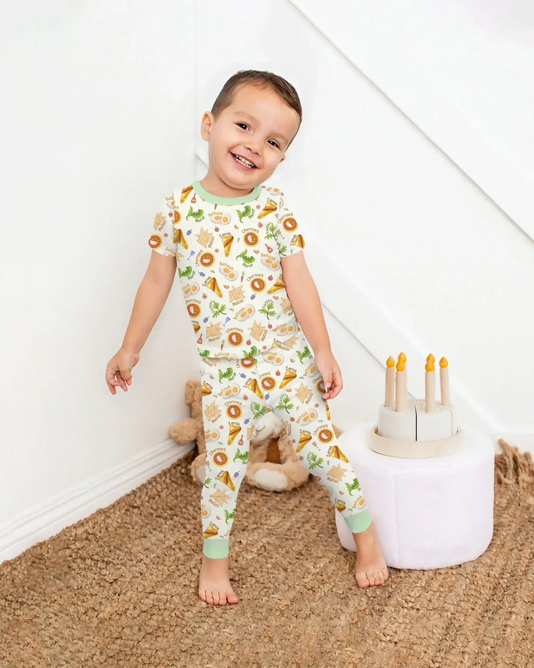 Happy Passover Family Matching Bamboo Two Piece Short Sleeve Pajama Set