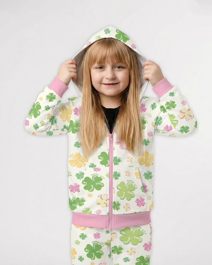 Kleeblätter-Druck St. Patrick's Day Bambus-Kapuzenjacke mit Reißverschluss