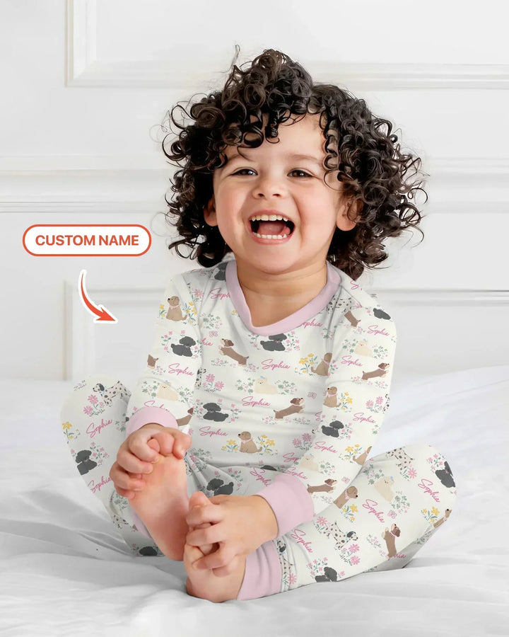 Zweiteiliges Langarm-Pyjama-Set mit Sommerfrüchten