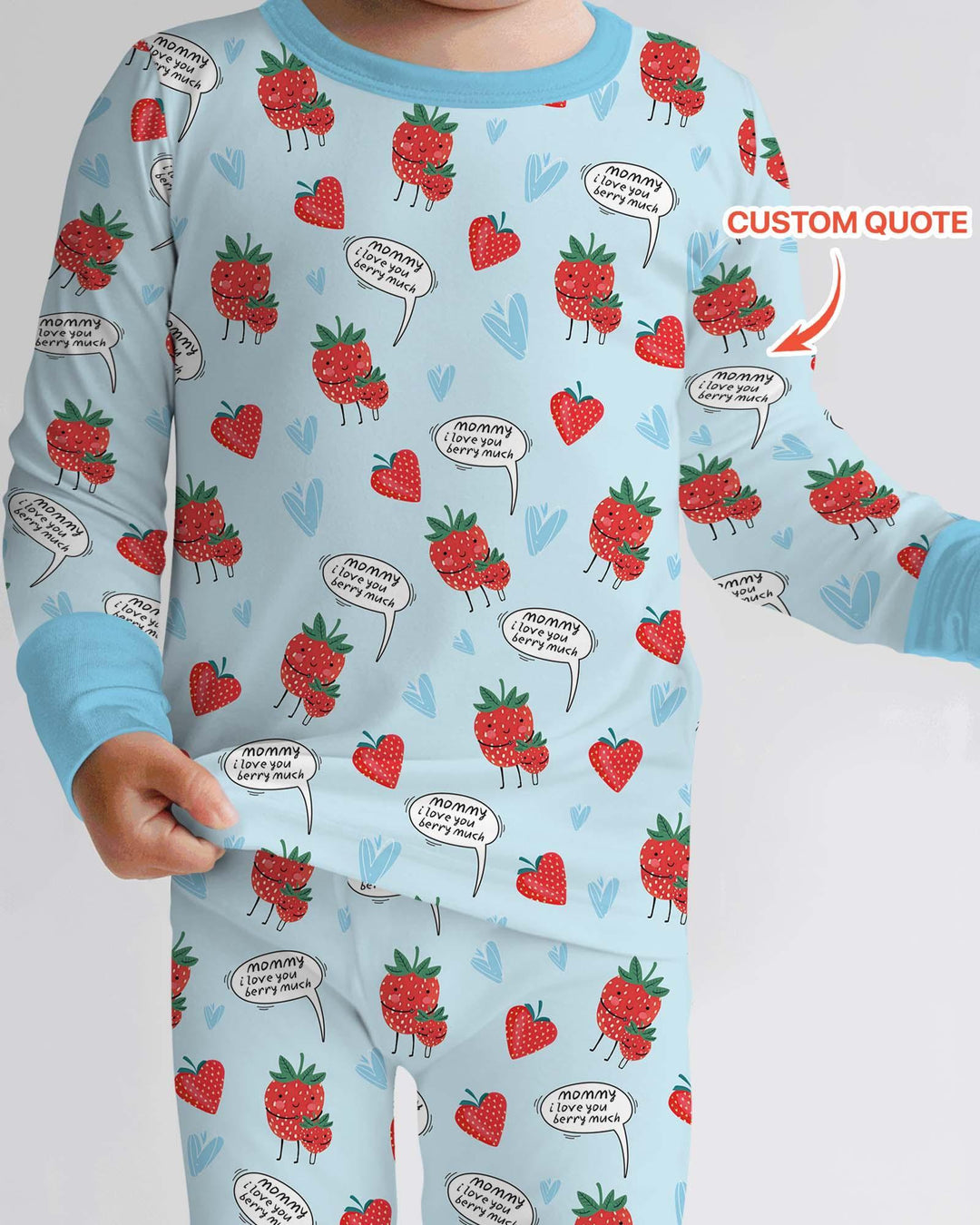 I love you berry much Bamboo Two Piece Long Sleeve Pajama Set