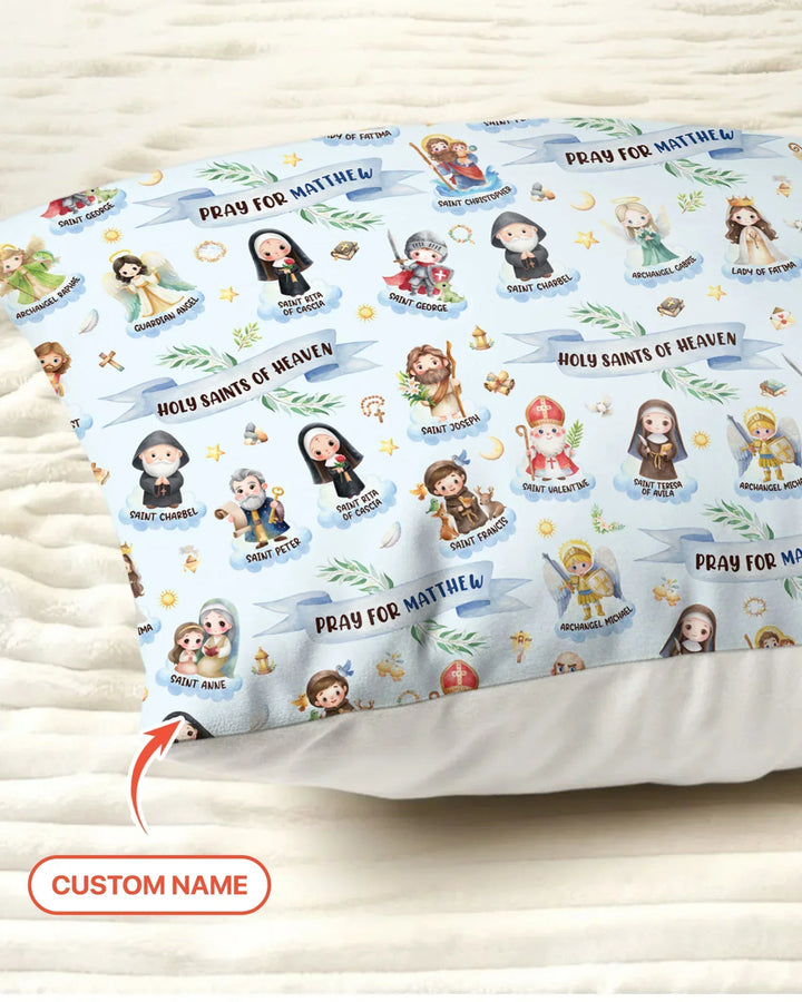 Holy Saints of Heaven Custom Name Bamboo Pillow Case