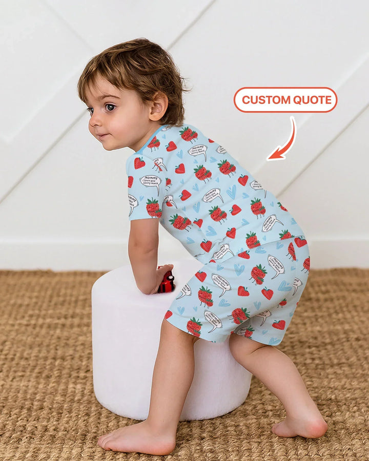 Zweiteiliges Pyjama-Set mit kurzen Ärmeln und Shorts im Sommer-Design