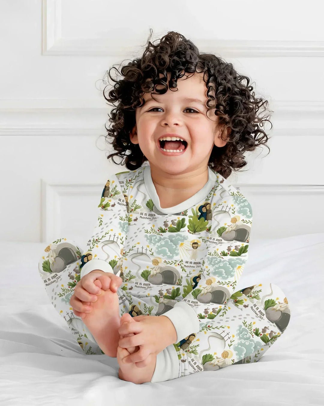 Zweiteiliges Langarm-Pyjama-Set mit Sommerfrüchten