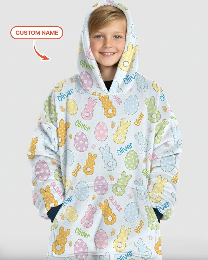 Personalisierbarer Name Frühlings-Pastell-Oster-Bambus-Deckenhoodie