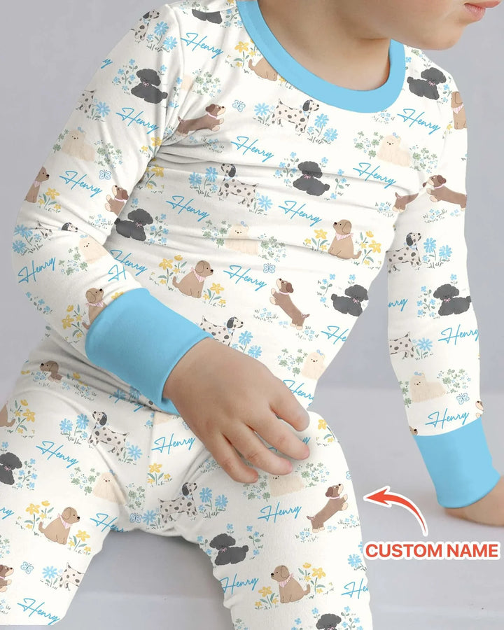 Zweiteiliges Langarm-Pyjama-Set mit Sommerfrüchten