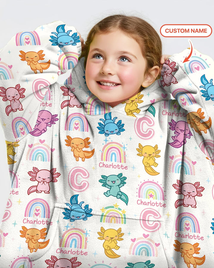 Axololt Custom Name Bamboo Blanket Hoodie