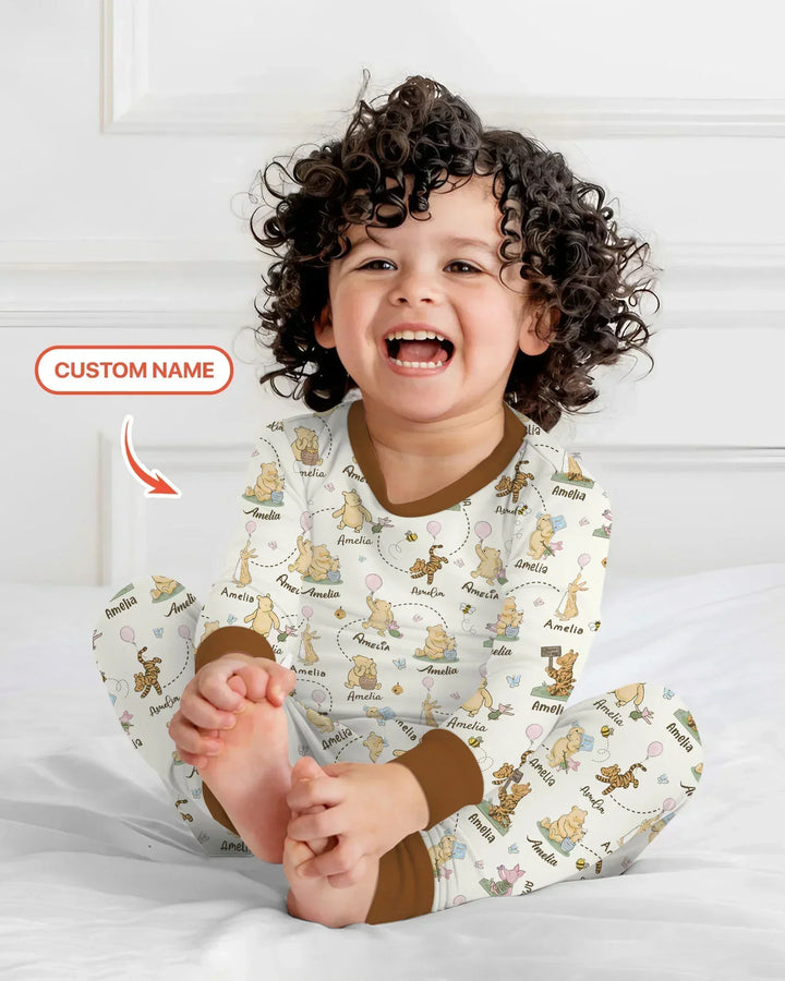 Zweiteiliges Langarm-Pyjama-Set mit Sommerfrüchten