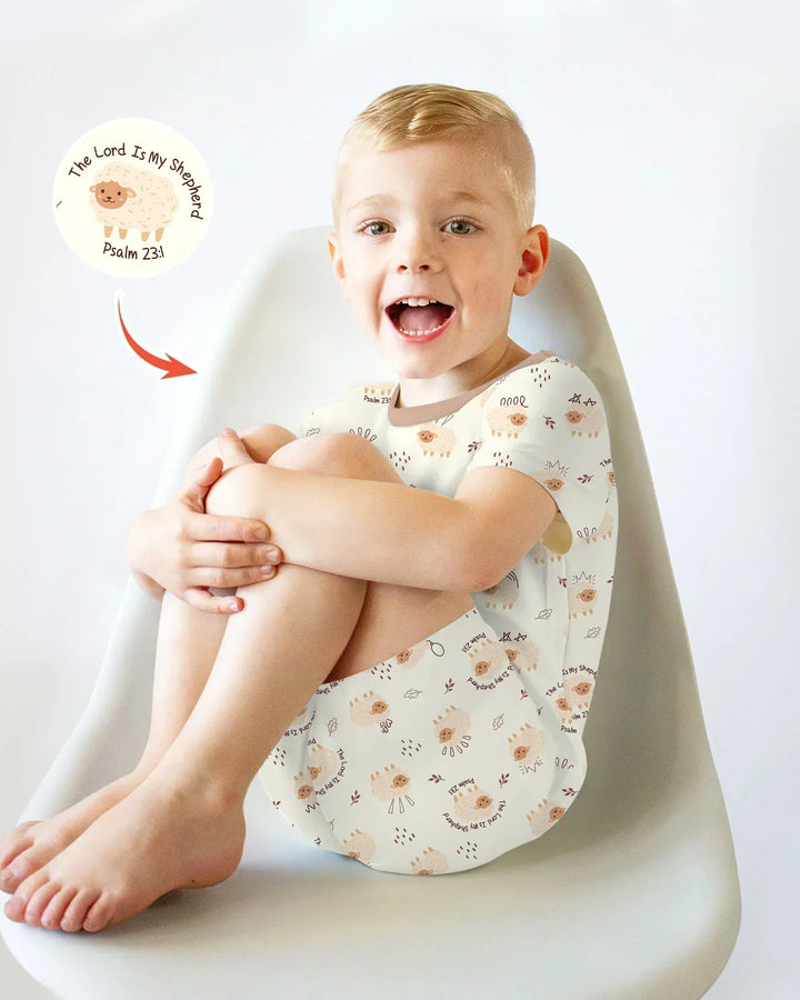 The Lord Is My Shepherd Baby Bamboo Two Piece Short Sleeve Shorts Pajama Set