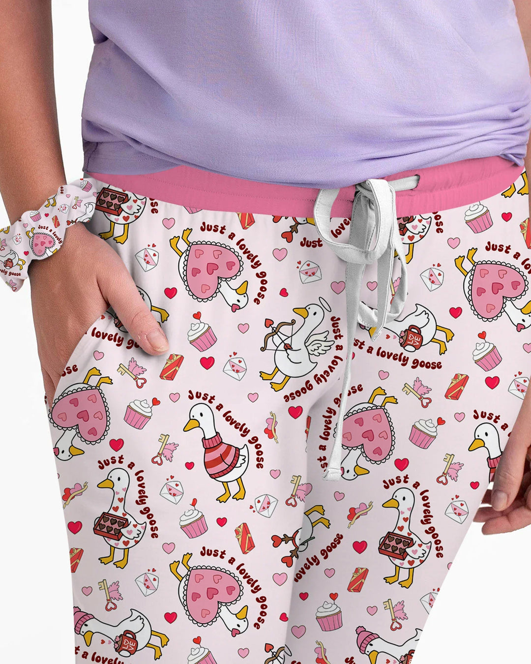 Valentins-Gans-Damen-Pyjama-Set aus Bambus