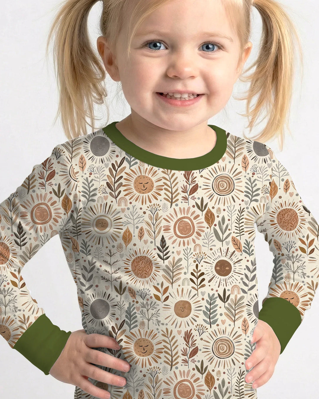 Zweiteiliges Langarm-Pyjama-Set mit Sommerfrüchten