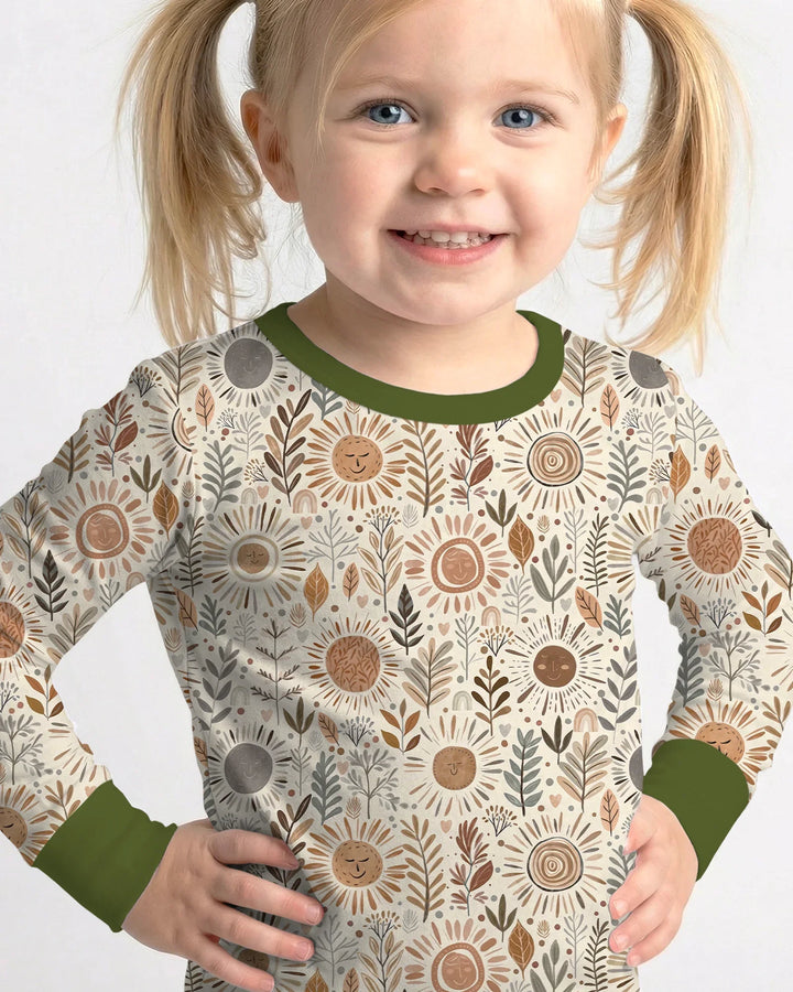 Zweiteiliges Langarm-Pyjama-Set mit Sommerfrüchten