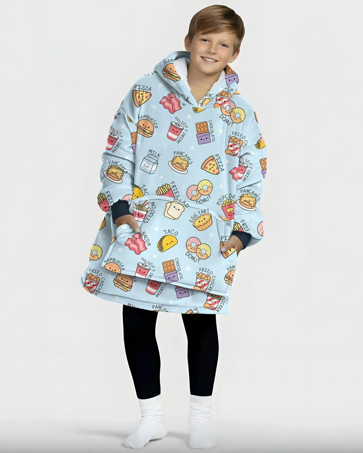 Kawaii Yummy Food Tragbarer Bambus-Deckenhoodie