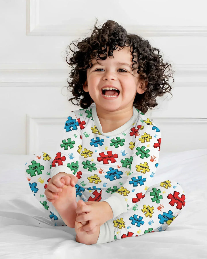 Zweiteiliges Langarm-Pyjama-Set mit Sommerfrüchten