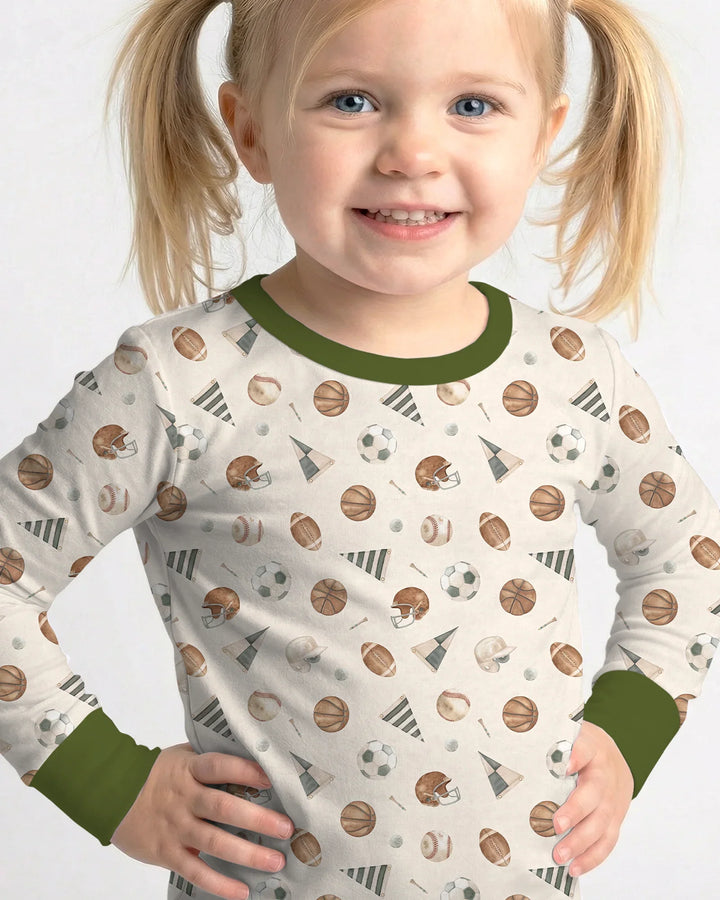 Zweiteiliges Langarm-Pyjama-Set mit Sommerfrüchten
