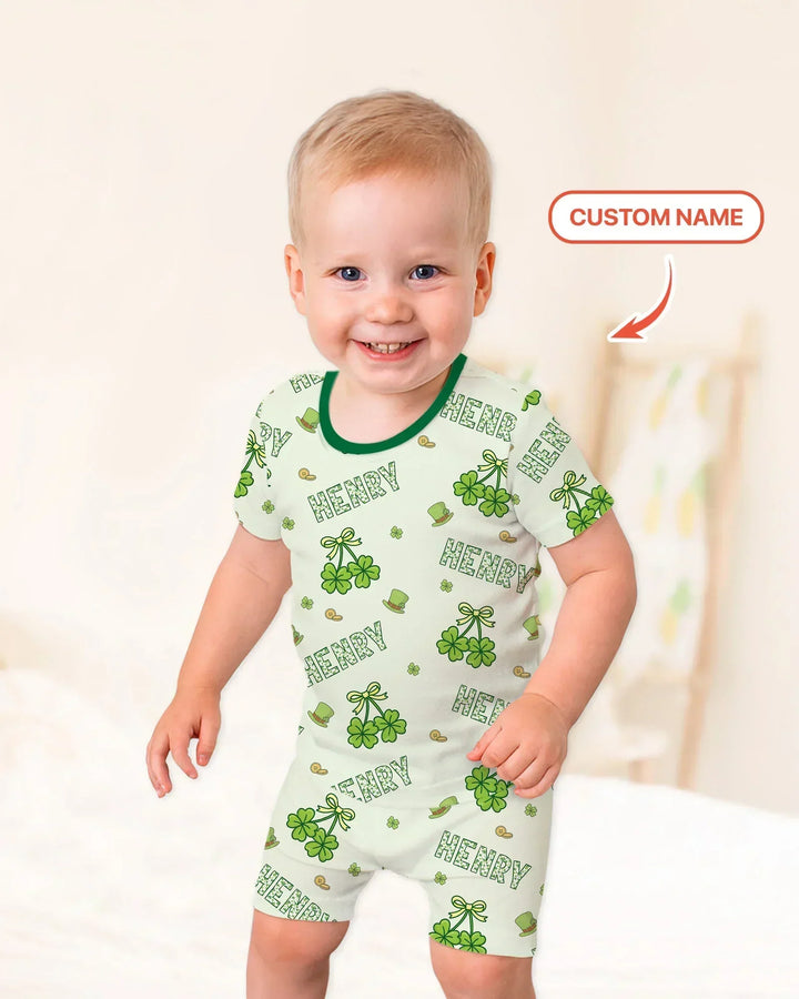 Zweiteiliges Pyjama-Set mit kurzen Ärmeln und Shorts im Sommer-Design
