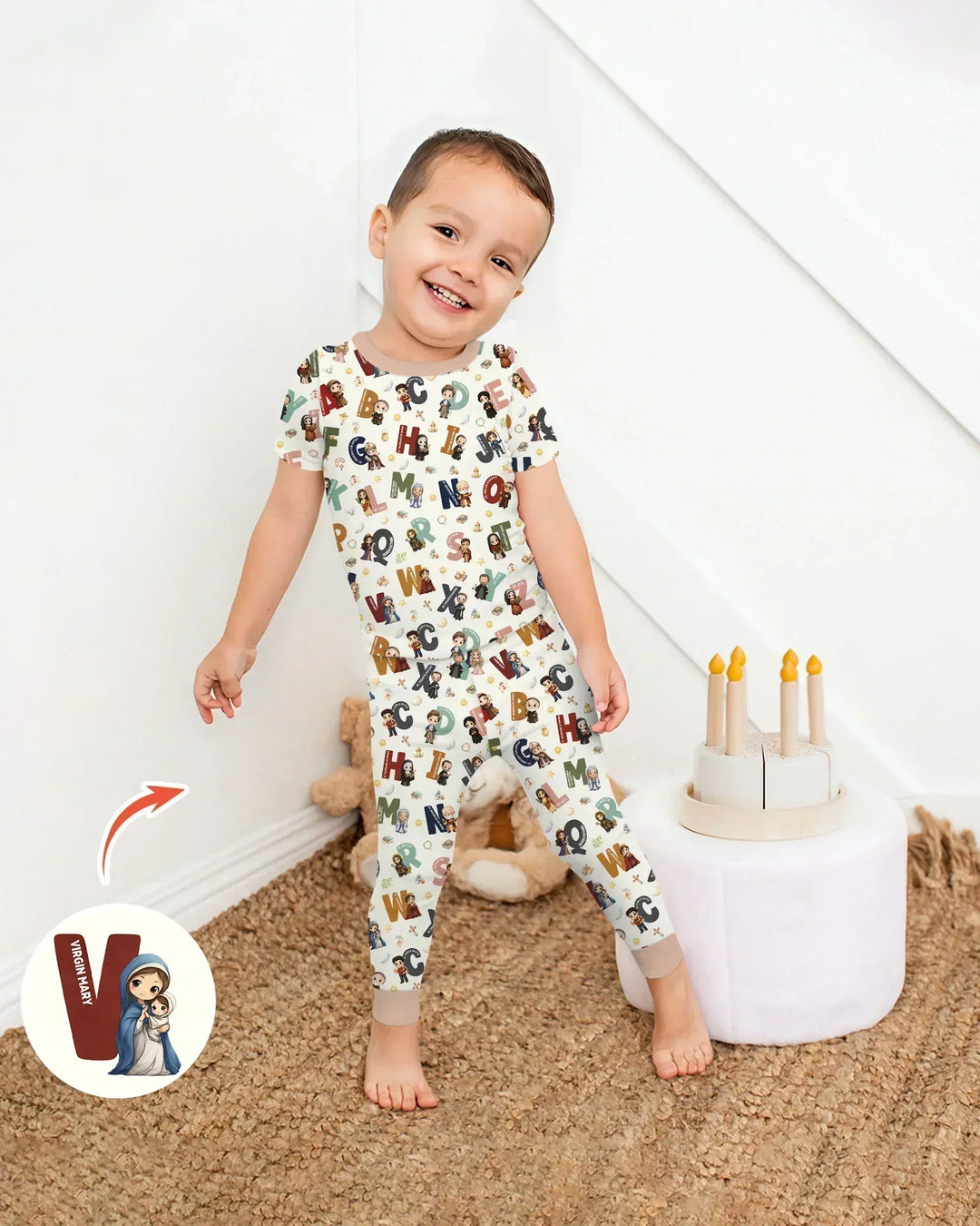 Zweiteiliges, kurzärmliges Pyjama-Set mit Marienkäfern