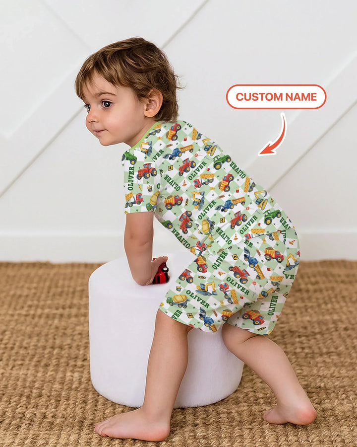 Zweiteiliges Pyjama-Set mit kurzen Ärmeln und Shorts im Sommer-Design