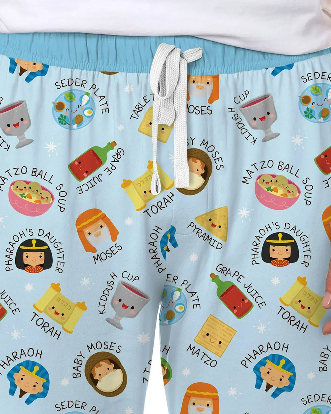 Cute Passover Characters Bamboo Men's Pajama Set