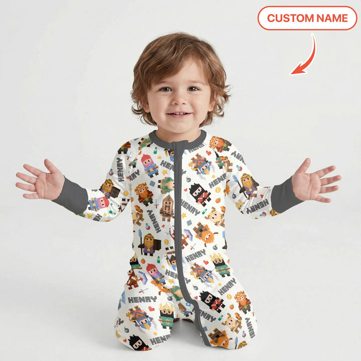 Blocky Buddy Squad Custom Name Bamboo Convertible Zippy