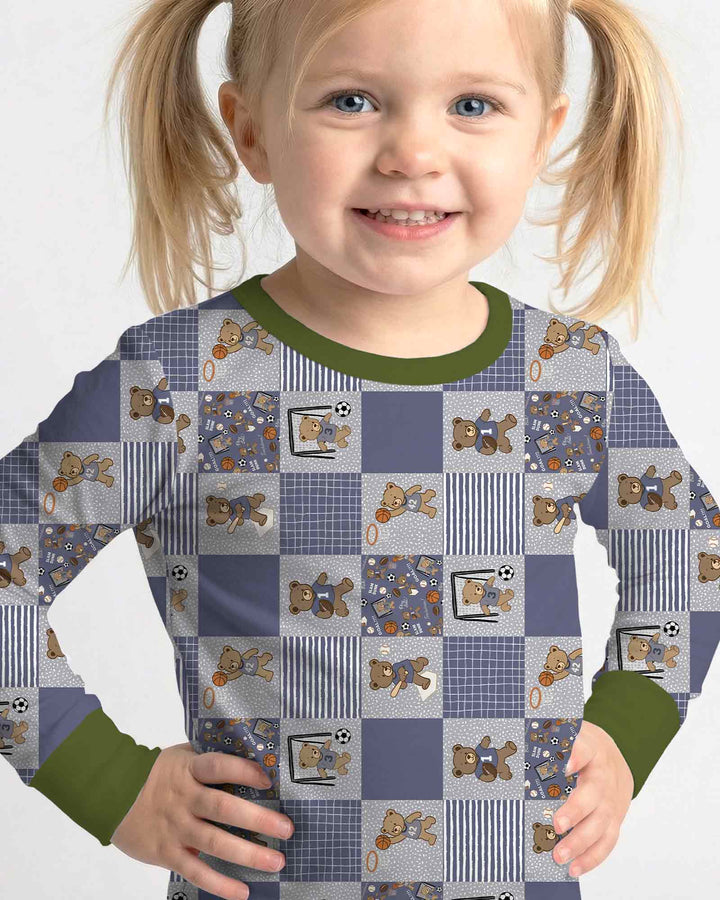 Zweiteiliges Langarm-Pyjama-Set mit Sommerfrüchten