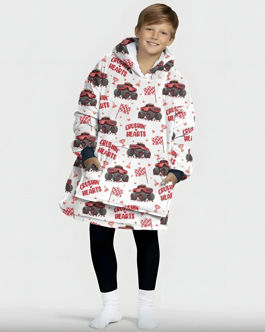 Crushin Hearts Wearable Bamboo Blanket Hoodie