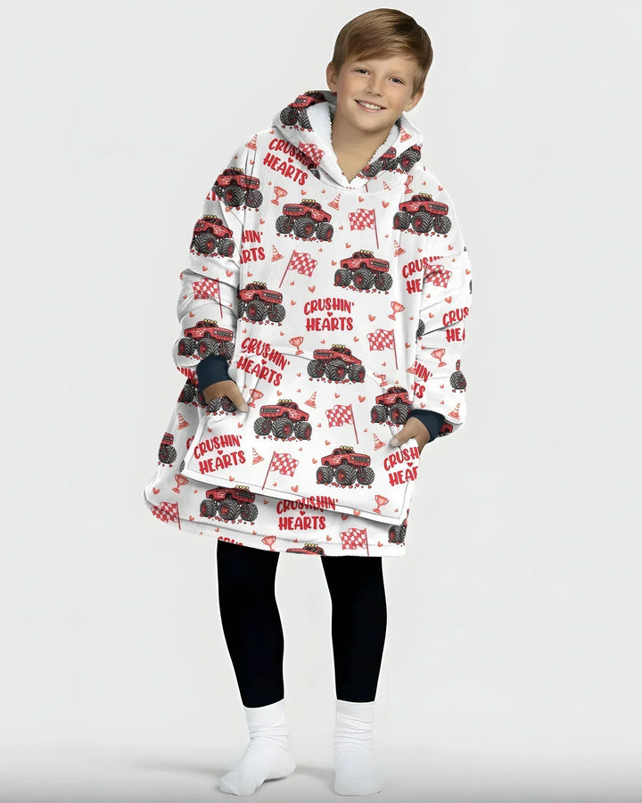 Crushin Hearts Wearable Bamboo Blanket Hoodie
