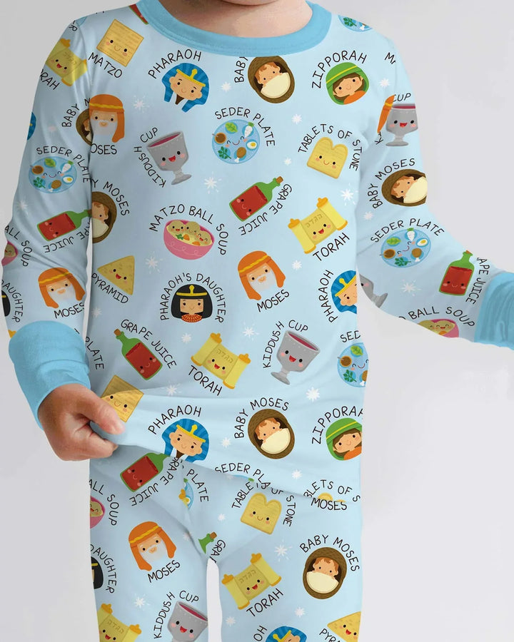 Zweiteiliges Langarm-Pyjama-Set mit Sommerfrüchten