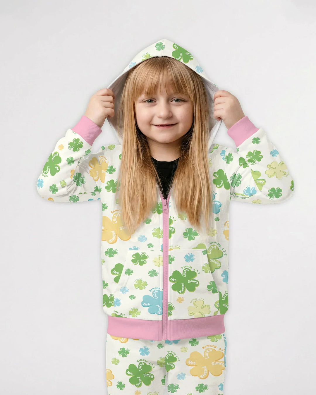 Kleeblätter-Druck St. Patrick's Day Bambus-Kapuzenjacke mit Reißverschluss