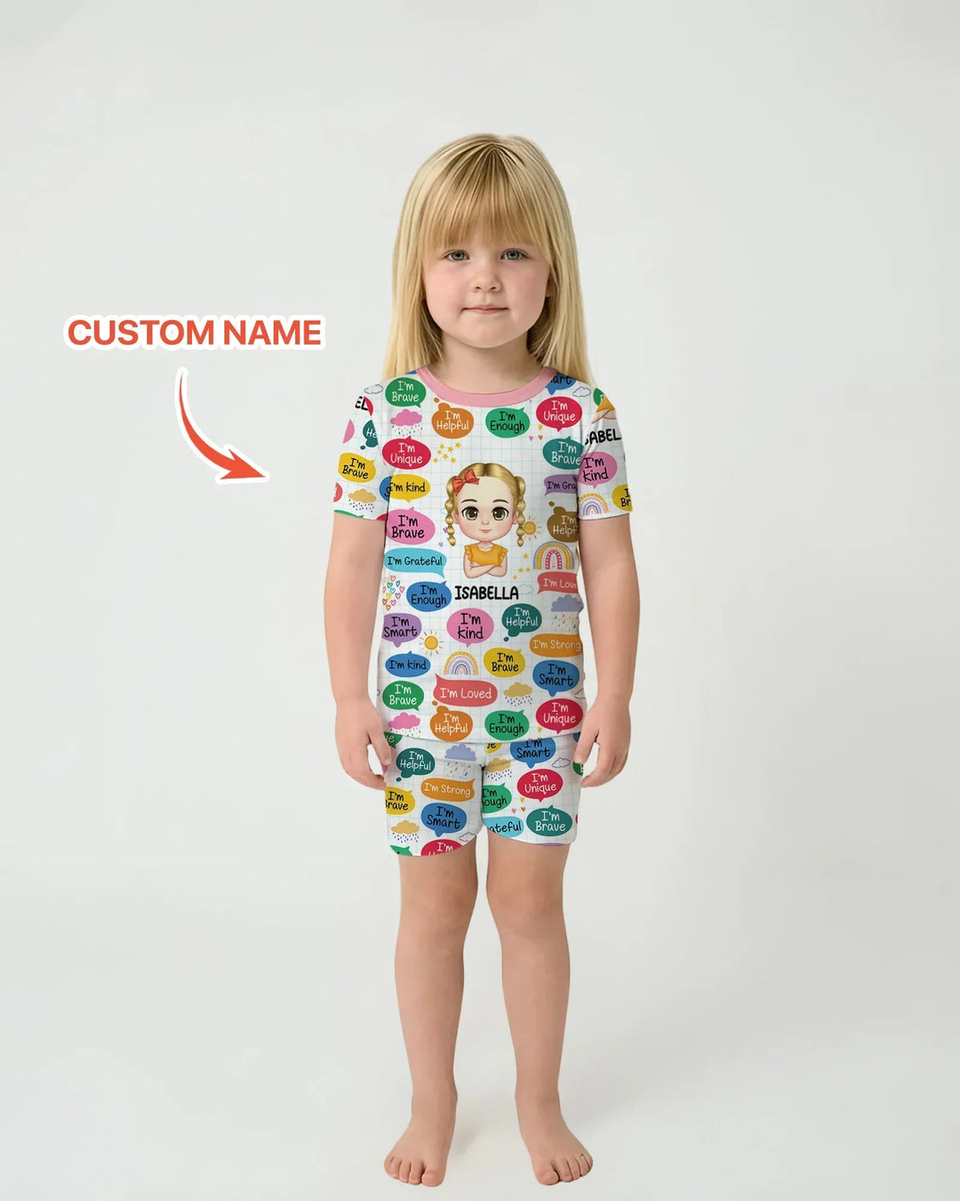 Zweiteiliges Pyjama-Set mit kurzen Ärmeln und Shorts im Sommer-Design