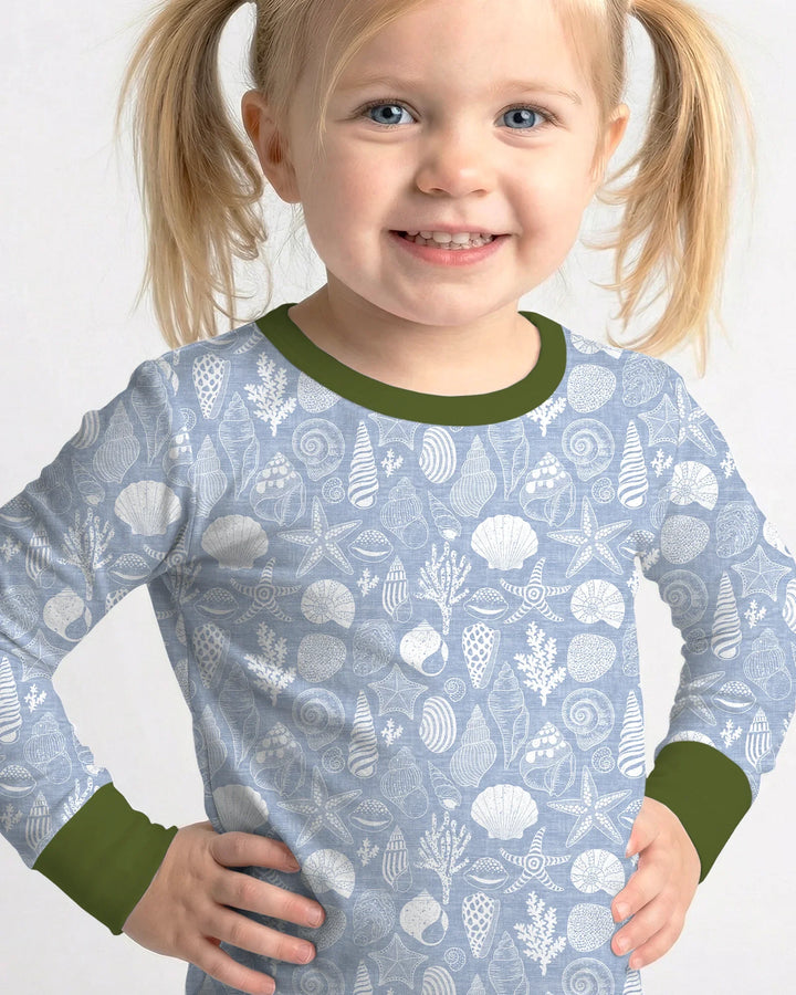 Coastal Treasures Bamboo Two Piece Long Sleeve Pajama Set