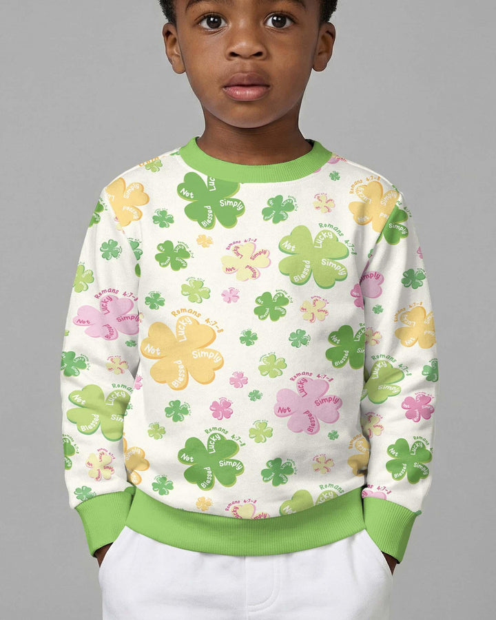 Kleeblatt-Print St. Patrick's Day Bambus-Rundhalsshirt