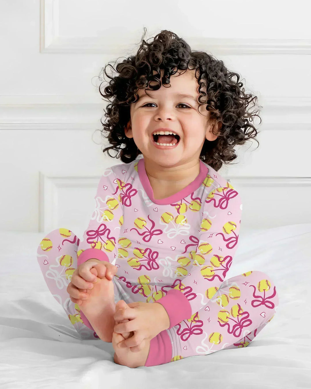 Zweiteiliges Langarm-Pyjama-Set mit Sommerfrüchten