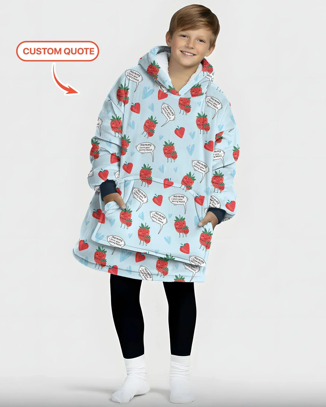Ich liebe dich Beeren viel Bambus Decken-Hoodie