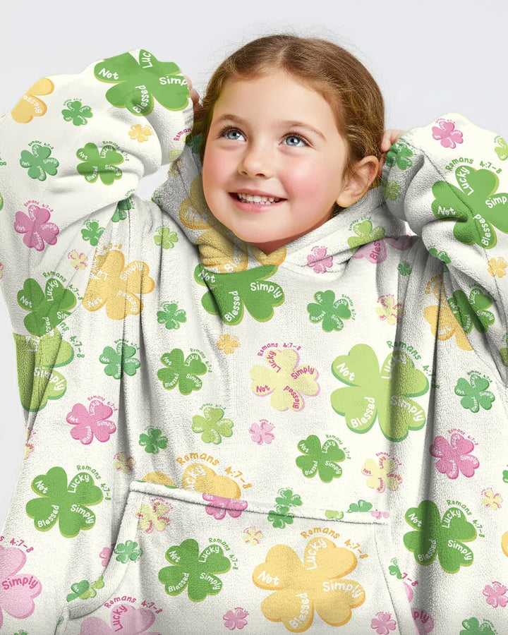 Kleeblatt-Druck St. Patrick's Day Tragbarer Bambus-Deckenhoodie